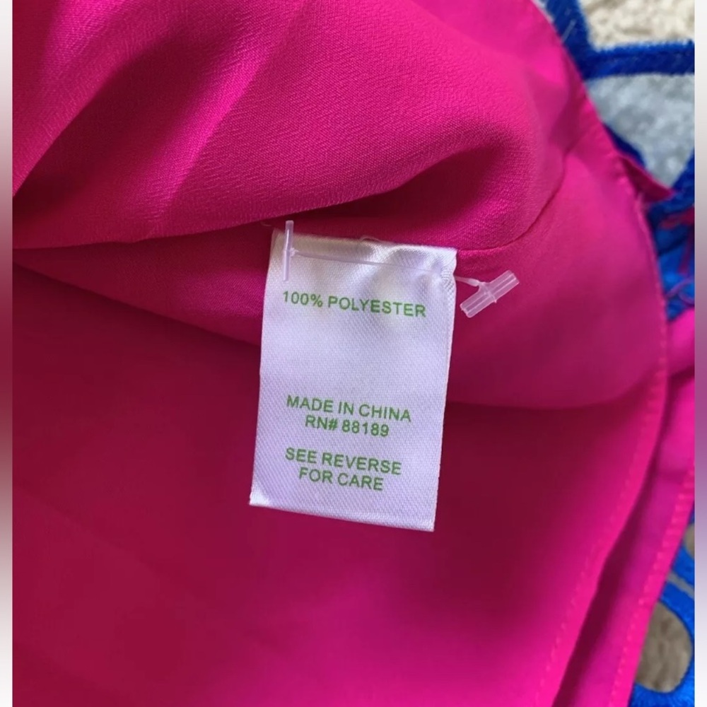 Lilly Pulitzer Pemberton Dress Sz 2 Royce Blue Daisy Floral Eyelet Retro Twee - Picture 6 of 14